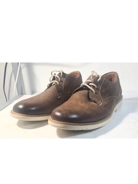 Clarks Raspin Plan Genuine Nubuck Walnut Men :8 New
